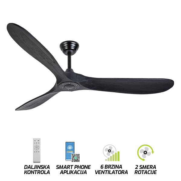 Plafonski ventilator FV3001-152 BK-kelvinlite