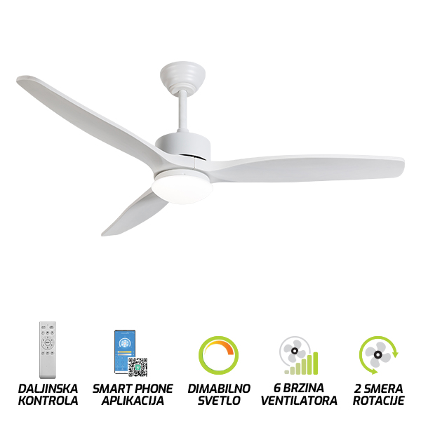 Plafonski ventilator sa svetiljkom FV3003-132 WH-kelvinlite
