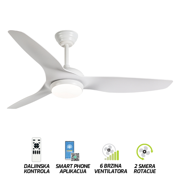 Plafonski ventilator sa svetiljkom FV3101-132 WH-kelvinlite