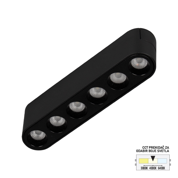 LED magnetna svetiljka CCT ULTRA SLIM FMS2001-6 BK-kelvinlite