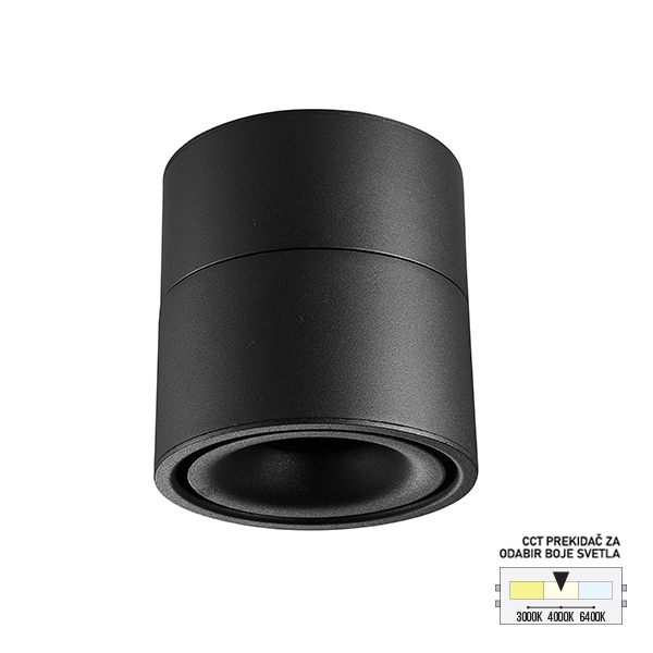LED nadgradna lampa LN-07-9 CCT BK-kelvinlite